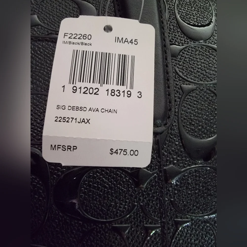 NWT – $475 COACH Ava Chain Black Signature Debossed Tote - Picture 4 of 6